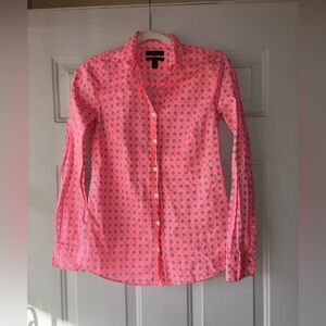 J. Crew pink floral Perfect fitted shirt size 00